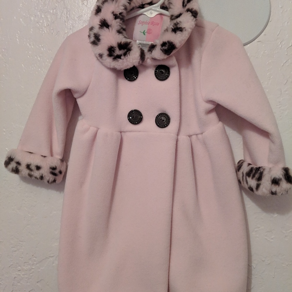 Pink and leopard peacoat